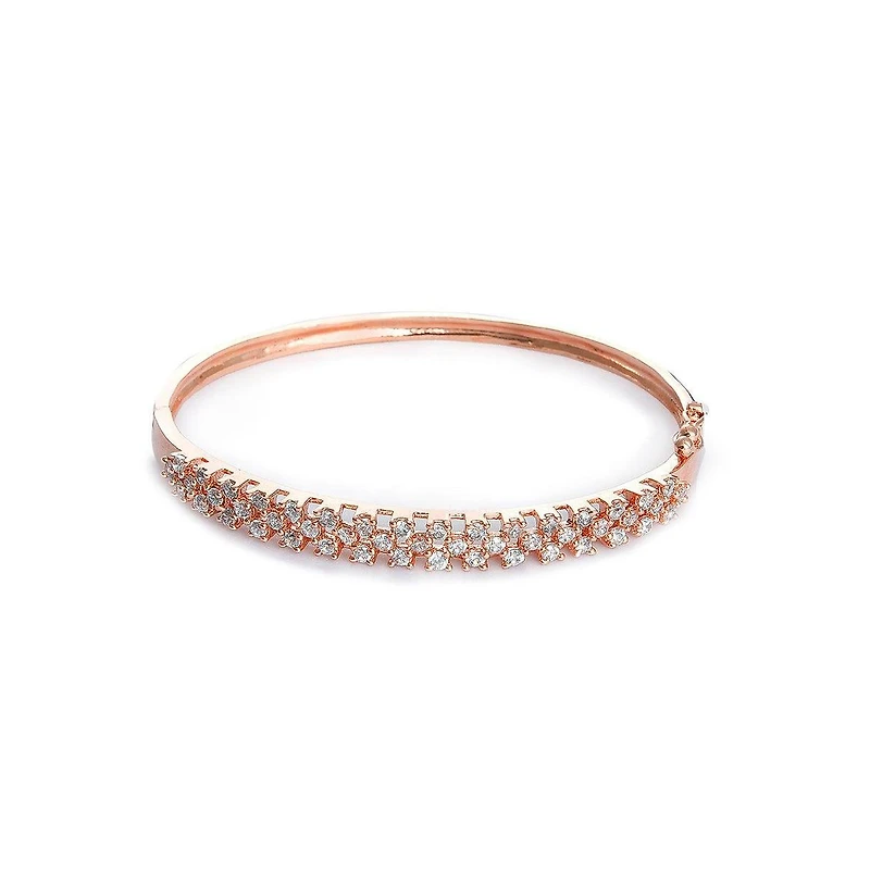 Sohi Women's silver Soiree Stone Bangle Bracelet