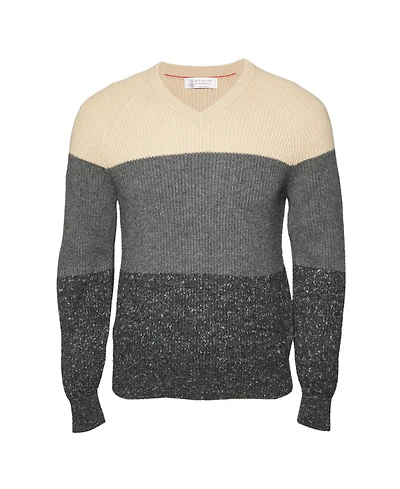 Pre-Owned Brunello Cucinelli Men's Rib Knit V-Neck Sweater