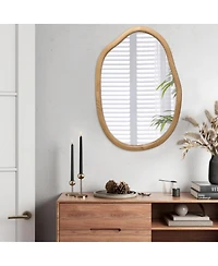 Laoties Modern Irregular Pond Shaped Decorative Mirror for Bathroom, Entryway and Living Room
