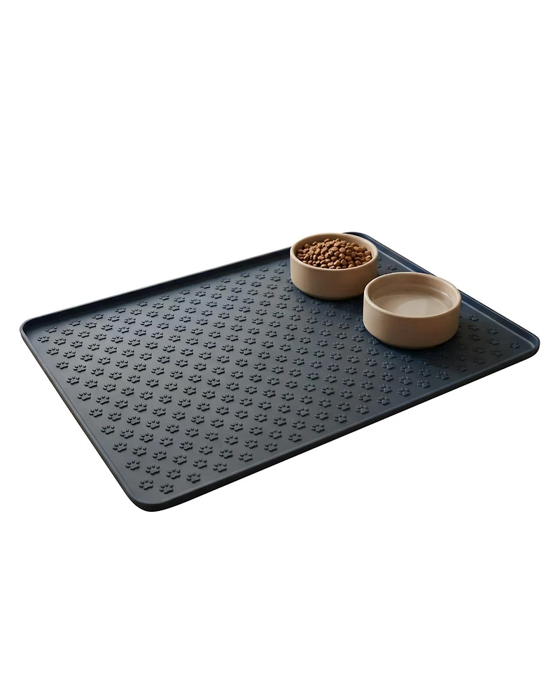 Aronkl Silicone Pet Food Mat Waterproof Raised Edge Non Slip Easy Clean For Cats Dogs