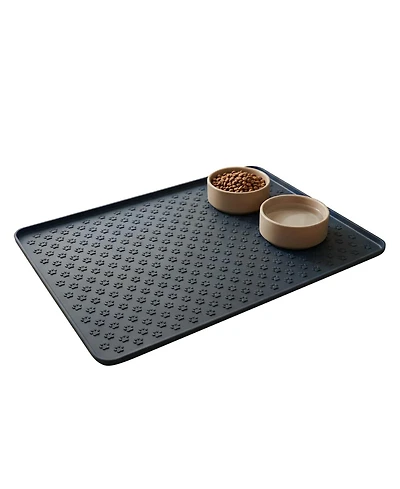 Aronkl Silicone Pet Food Mat Waterproof Raised Edge Non Slip Easy Clean For Cats Dogs
