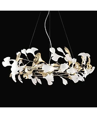 Possini Euro Design Descanso Gold and Ceramic -Light Chandelier