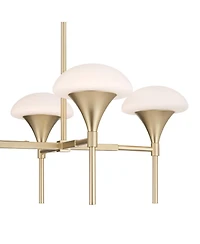 Possini Euro Design Davinos Wide Satin Gold 6-Light Linear Pendant Light