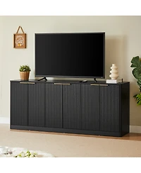Streamdale Furniture 67 Inch Modern Wavy 6-Door Storage Sideboard