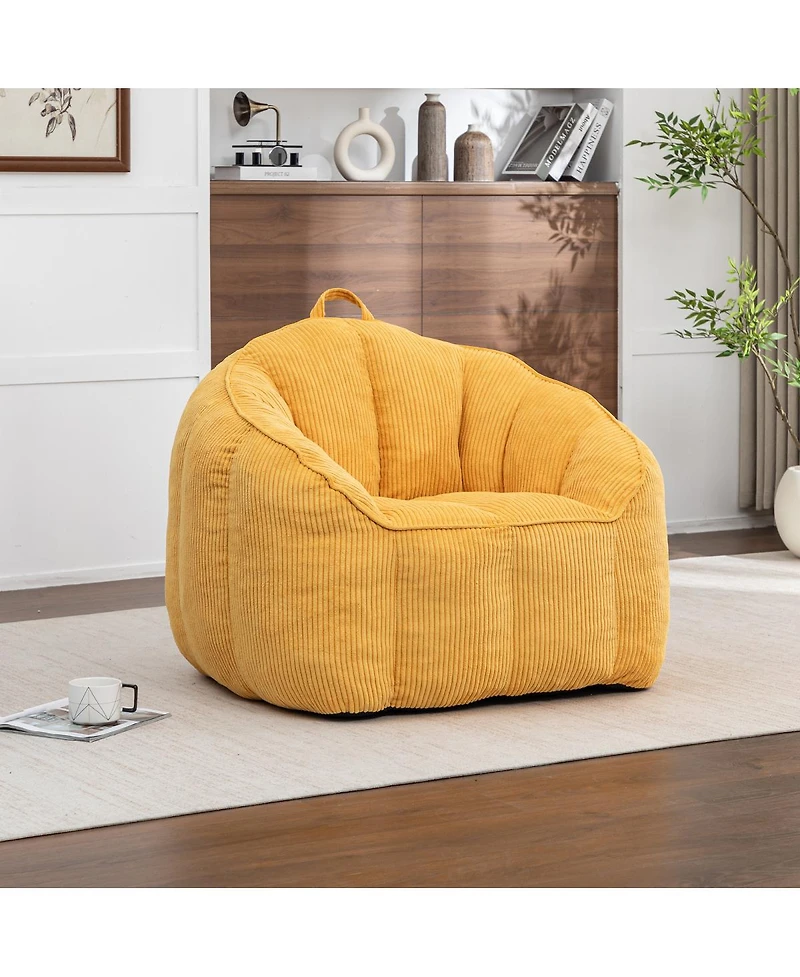 Streamdale Furniture Giant Corduroy Bean Bag Chair with Armrests for Adults and Teens