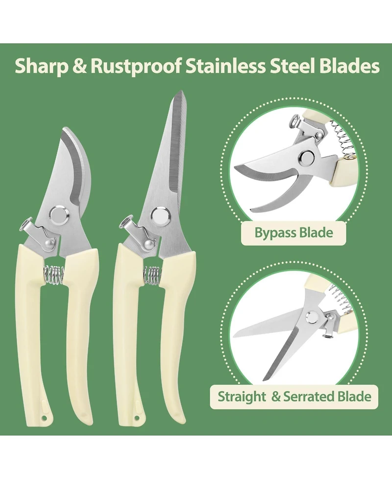 Xdovet Pruning Shears Stainless Steel Garden Clippers Byp Straight