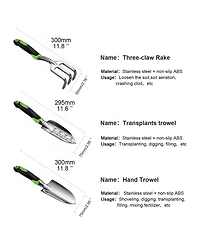 Xdovet Gardening Hand Tool Set Heavy Duty Non-slip Handle Stainless Steel