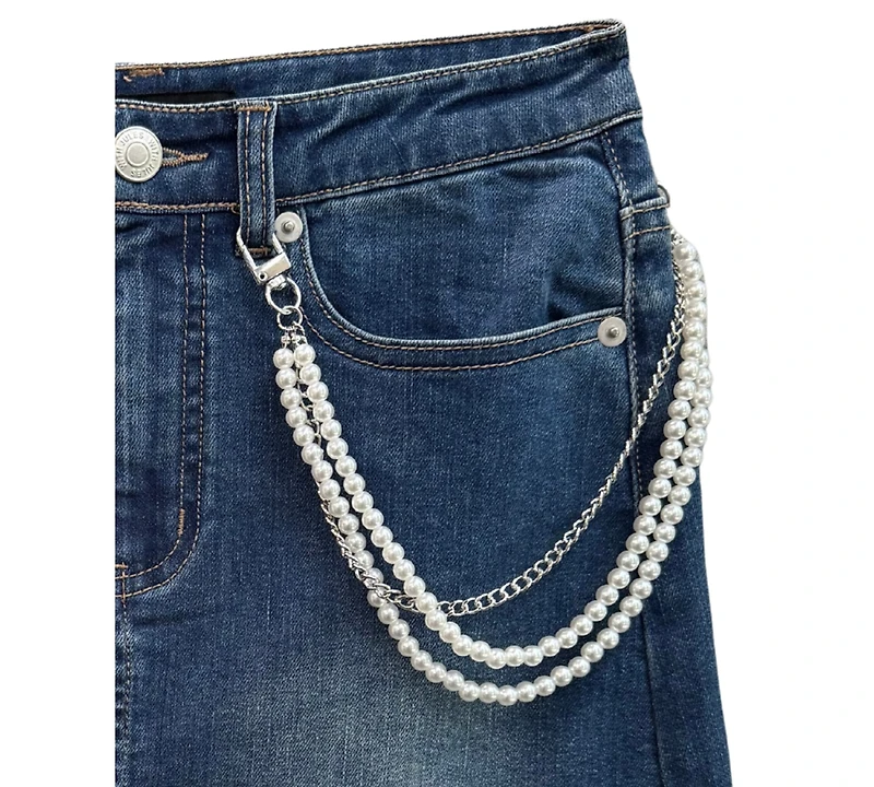 With Jules Girls' 7-16 Denim Chain Detail Mini Skirt