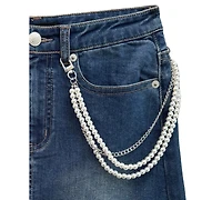 With Jules Girls' 7-16 Denim Chain Detail Mini Skirt