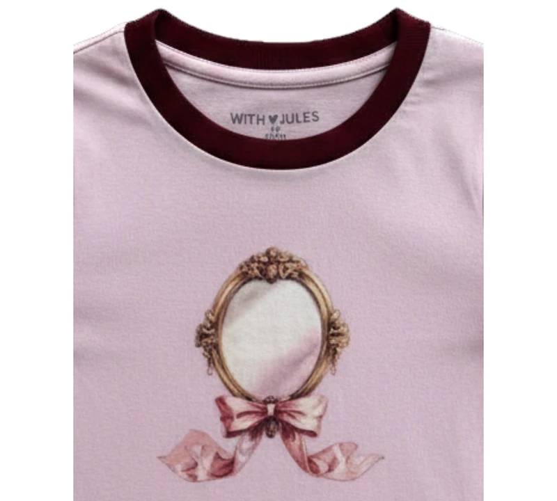 With Jules Girls' 7-16 Mirror Graphic Crewneck Short-Sleeve T-Shirt