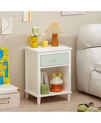 Streamdale Furniture Sage Wooden Nightstand with Drawer and Shelf 26.77''H