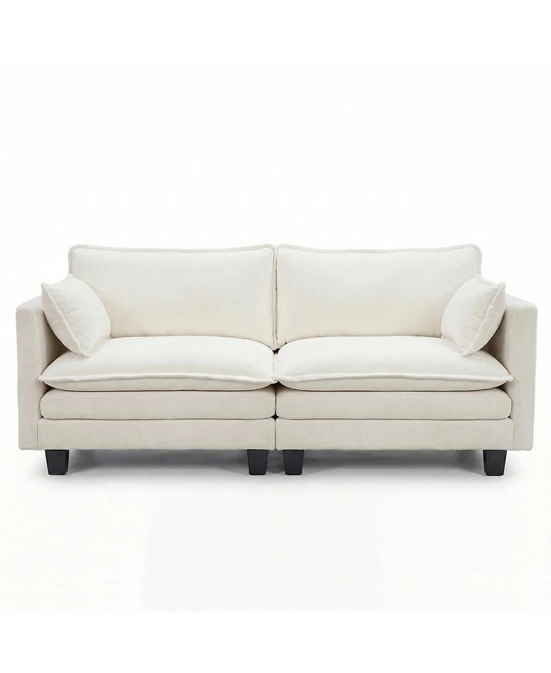Streamdale Furniture Modern Chenille 2-Seat Loveseat with Usb Ports and Side Pockets