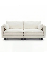 Streamdale Furniture Modern Chenille 2-Seat Loveseat with Usb Ports and Side Pockets