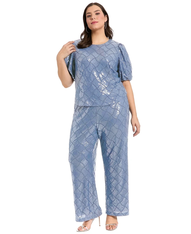 Muse Plus Sequined Pull-On Pants