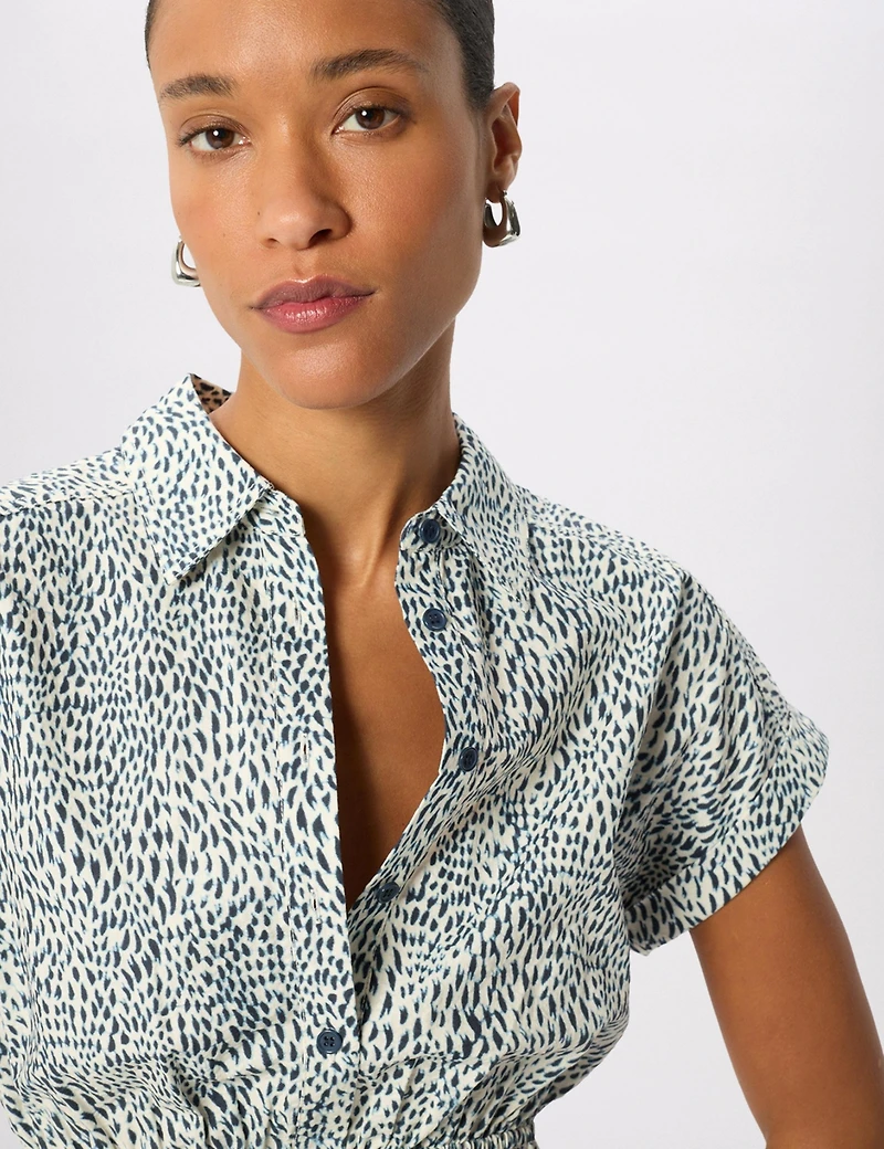 Whistles Women's Flecked Animal Collared Dress