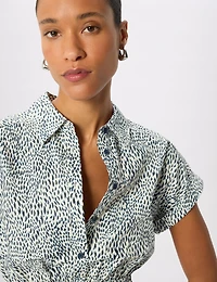 Whistles Women's Flecked Animal Collared Dress