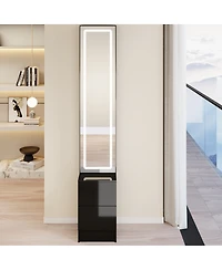 Streamdale Furniture Led Dressing Mirror Jewelry Cabinet with Adjustable Brightness and Storage
