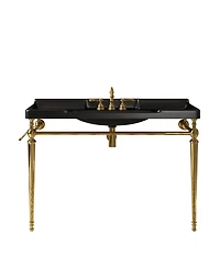 Sillysis 48" Bathroom Console Sink with Ceramic Vanity, Wall Mounted Basin and Stainless Steel Legs, Towel Bar Included