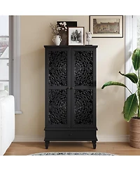 Streamdale Furniture 55 Inch Tall 2-Door Storage Cabinet with Drawer