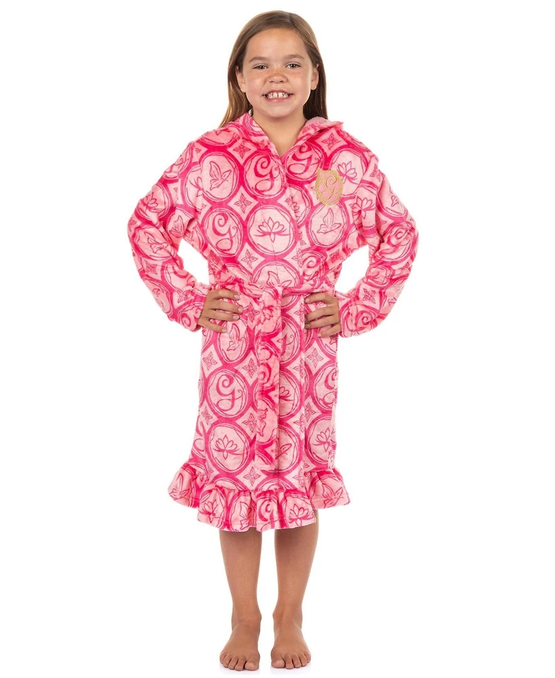 Wicked Girls' Kids Robe Glinda The Good Witch Embroidered G Logo Fleece Bathrobe