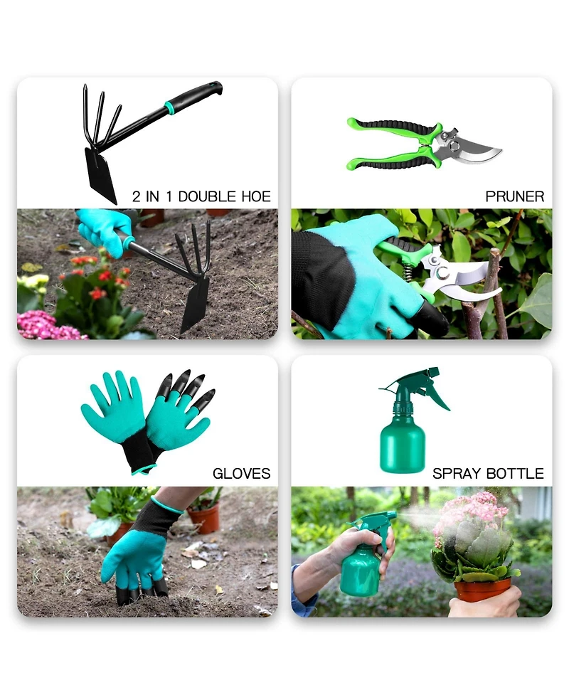 Xdovet Garden Tool Set Digging Planting Pruning Storbag Gifts Gardener