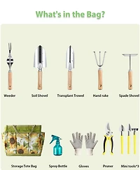 Xdovet Garden Tools Set Heavy Duty Kit with Organizer Bag