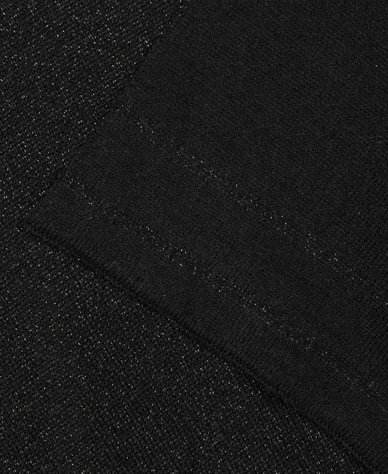 Lauren Ralph Script Logo Shine Border Ruana