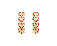 GiGiGirl Dainty 14K Gold Plated Red Outline Enamel Open Hoop Earrings