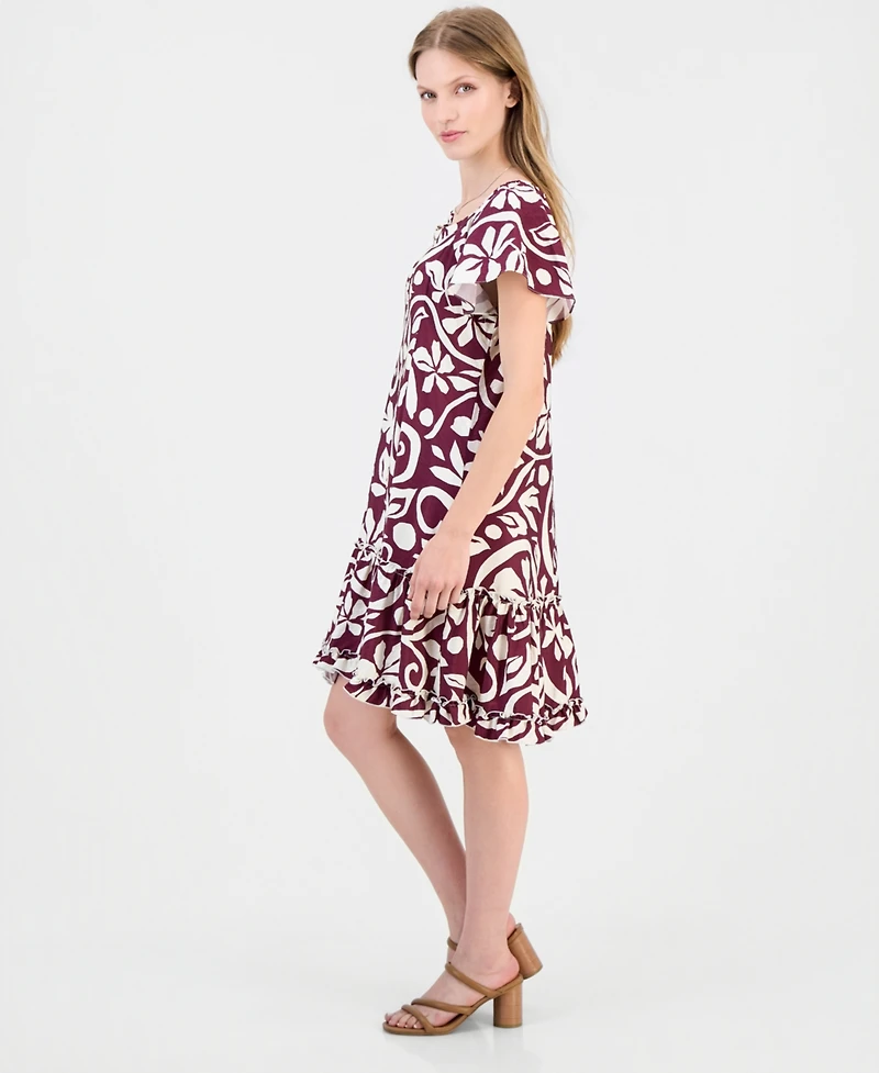 Robbie Bee Women's On-Off Shoulder Flutter-Sleeve Dress