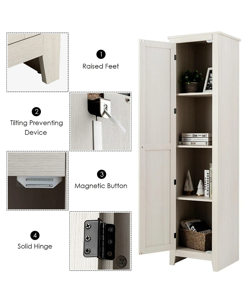 Volenca 72-in Tall Slim Linen Tower with Shelves, 11-lb per Shelf
