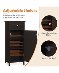 Volenca Slim Bathroom Cabinet with Drawer and Adjustable Shelf, 34-in H