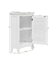 Volenca Corner Bathroom Cabinet with Shutter Door, 25-in W, 40-lb per Shelf