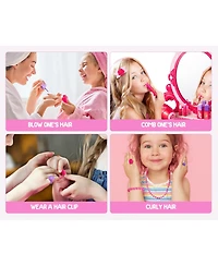 Gnuadz Vanity Makeup Table Mirror Chair Light Music Hair Dryer Toy Gift Kids 2-6 Years