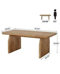 Tribesigns Rectangle Coffee Table, 47-Inch Wood Rectangular Living Room Farmhouse Accent Center Table Low Cocktail Tea with Sturdy Base &
