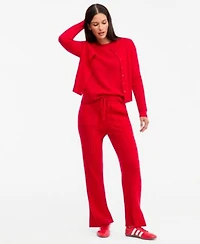 Charter Club Womens Cashmere Cardigan Short Sleeve Sweater Wide Leg Pants Macys Exclusive