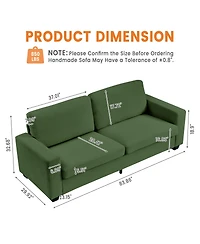 homfan Modern Oversized Deep Seat Loveseat with Soft Corduroy Fabric, Machine-Washable Covers and Durable Metal Frame - Cozy Seating for Living Room