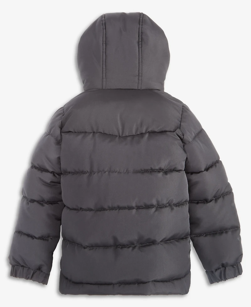Reebok Toddler Boys' 2T-5T Hooded Fleece-Lined Colorblocked Puffer Jacket
