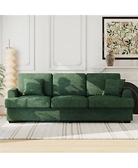 homfan 86" Corduroy Comfy Sofa, 3-Seater with 2 Throw Pillows, Cloud Couch Deep Seats, Removable Back Cushions, Modern Sofa for Living Room.