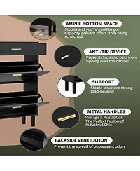 Homfan Space-Saving Shoe Storage 3 Drawers, Adjustable 3-Tier Shelves for Entryway, Hallway, Porch – Fits Slippers, Sneakers, Heels, Boots