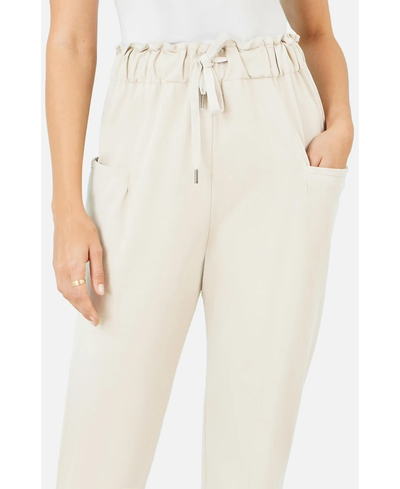 Yumi Women's Cotton Relaxed Stretch Trousers