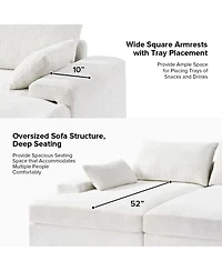 Hulala Home Tychon 87inch Upholstered Square Arm Deep Seating Sleeper Sofa