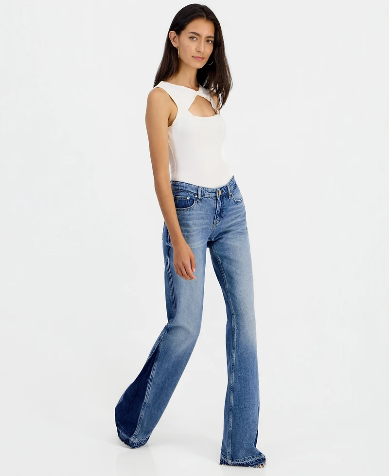 Guess Women's Beverly Contrast Panel Flare Jeans