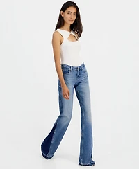 Guess Women's Beverly Contrast Panel Flare Jeans