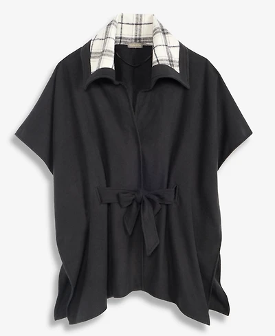 Style & Co Women's Oversized-Collar Belted Topper, Macy's Exclusive