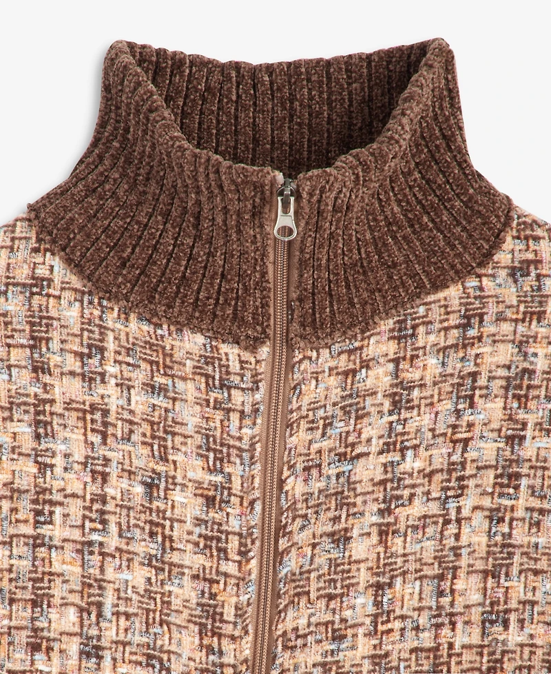 Style & Co Women's Space-Dyed Softy Zip-Up Topper, Macy's Exclusive