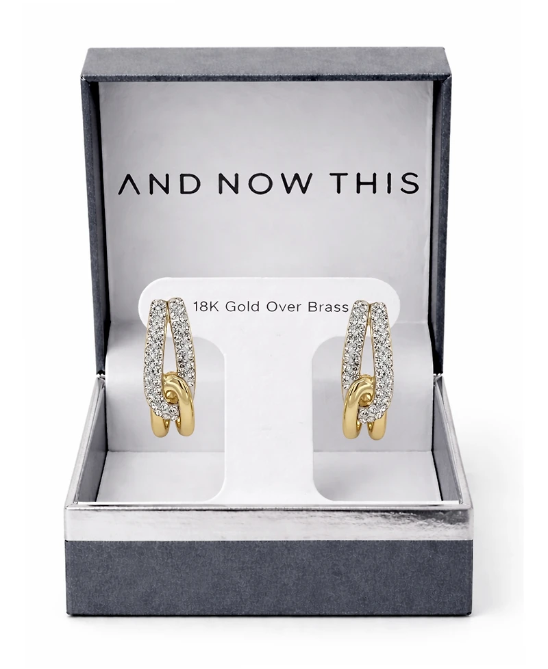 And Now This Crystal Interlock J Hoop Earrings
