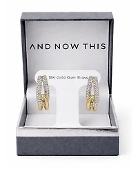 And Now This Crystal Interlock J Hoop Earrings