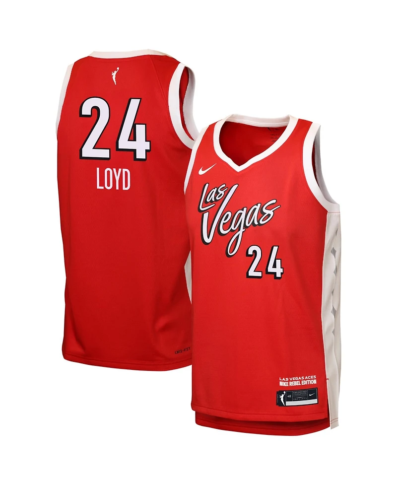 Nike Big Boys and Girls Jewell Loyd Red Las Vegas Aces Victory Jersey