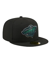 New Era Men's Black Minnesota Wild Color Pop 59FIFTY Fitted Hat