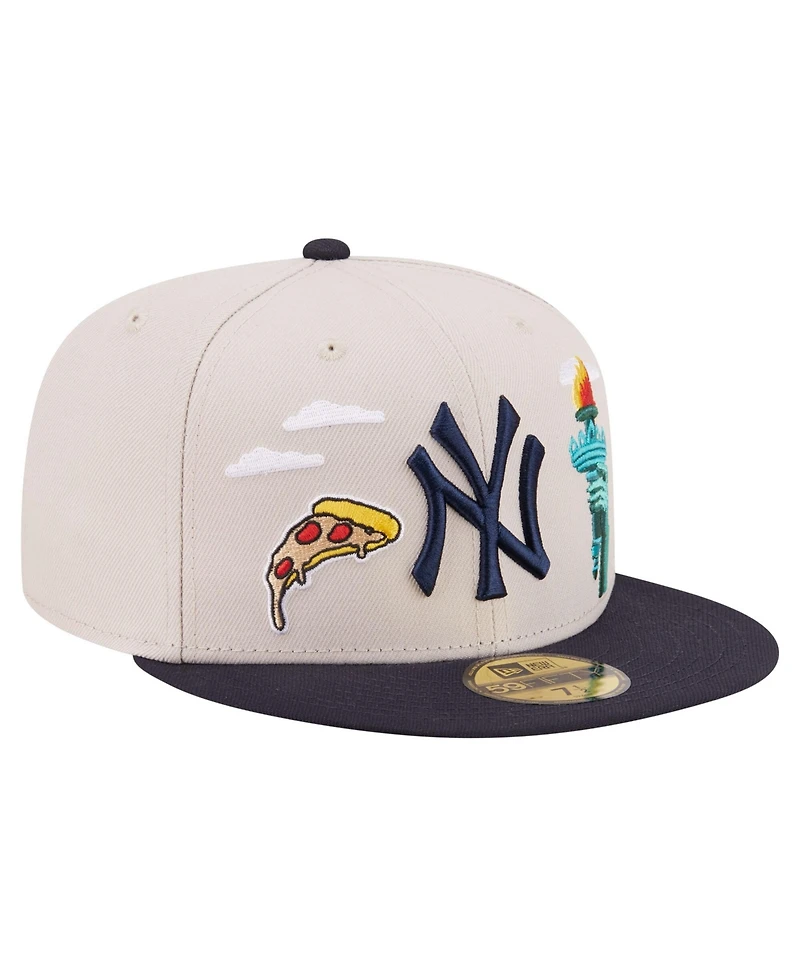 New Era Men's Khaki York Yankees City Icon 59FIFTY Fitted Hat